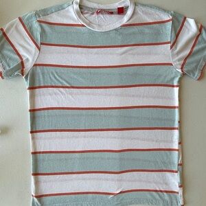 UNIONBAY Kids' T-Shirt - White, Green, and Red Stripes